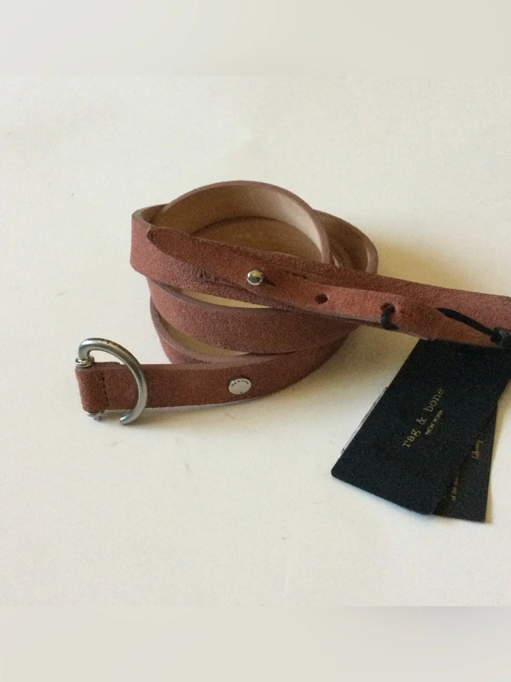 RAG & BONE CLARKE HIP BELT SWEETIE ROSE SUEDE SIZE MEDIUM NWT
